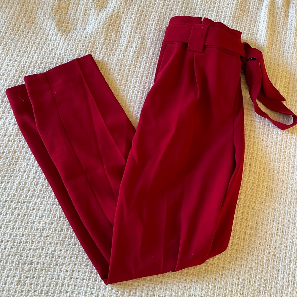 Express Red Paperbag Pants